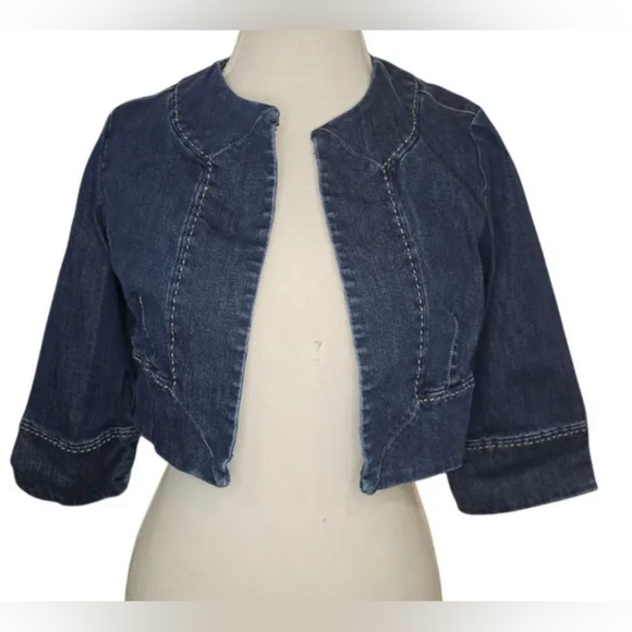 Y2K Talbots Dark Blue Denim Jacket - Picture 1 of 9